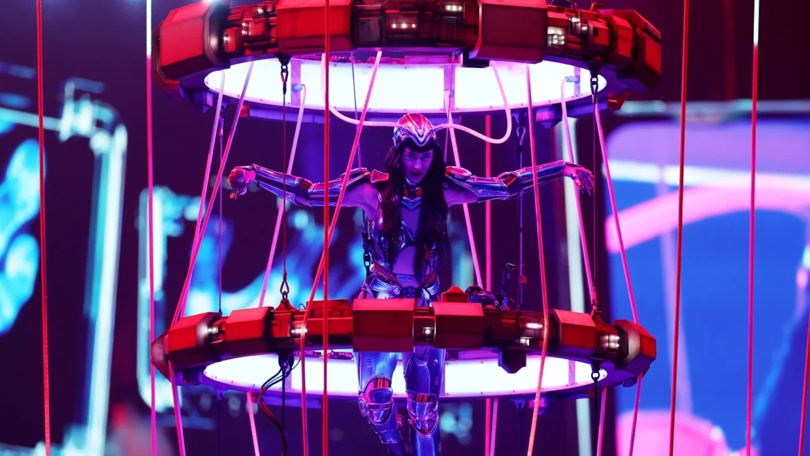 Katy perry sufre un susto en plena actuación tras una acrobacia que casi termina en accidente