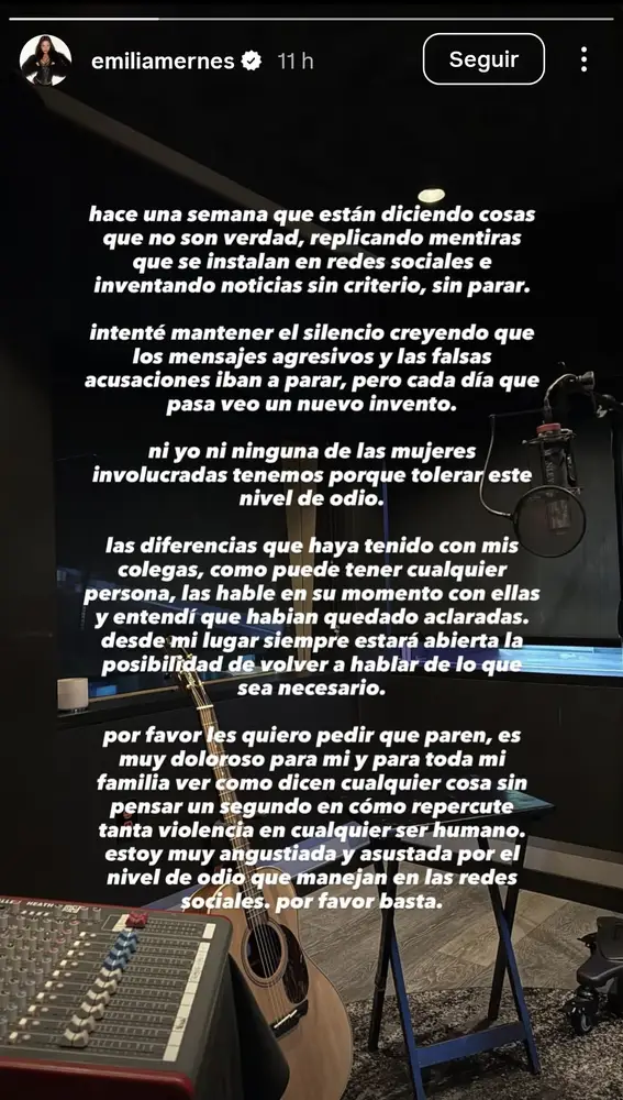 Tini rompe el silencio sobre su conflicto con emilia: “es un tema muy delicado” 2 Comunicado emilia 67