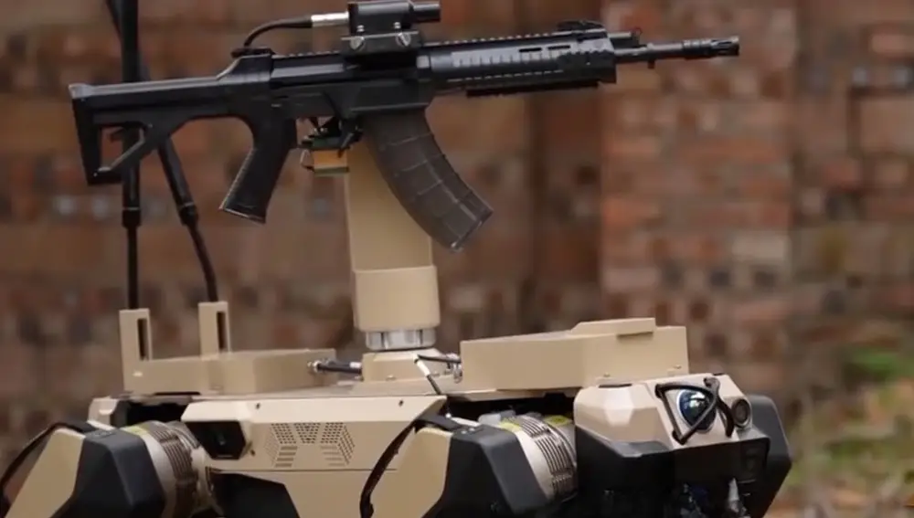 China exhibe manadas de perros robot armados que actúan de manera sincronizada. 2 Uno perros robot mostrados unmanned competition 58