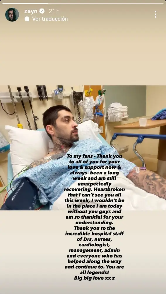 Zayn malik, hospitalizado el día del estreno de su nuevo álbum: “sigo recuperándome” 2 Zayn malik